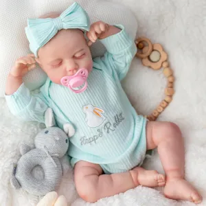 Lifelike Reborn Baby Girl Dolls, 18-inch Realistic Doll with Cloth Body Poseable Limbs, Newborn Real Life Baby Doll Toy for Age 3 