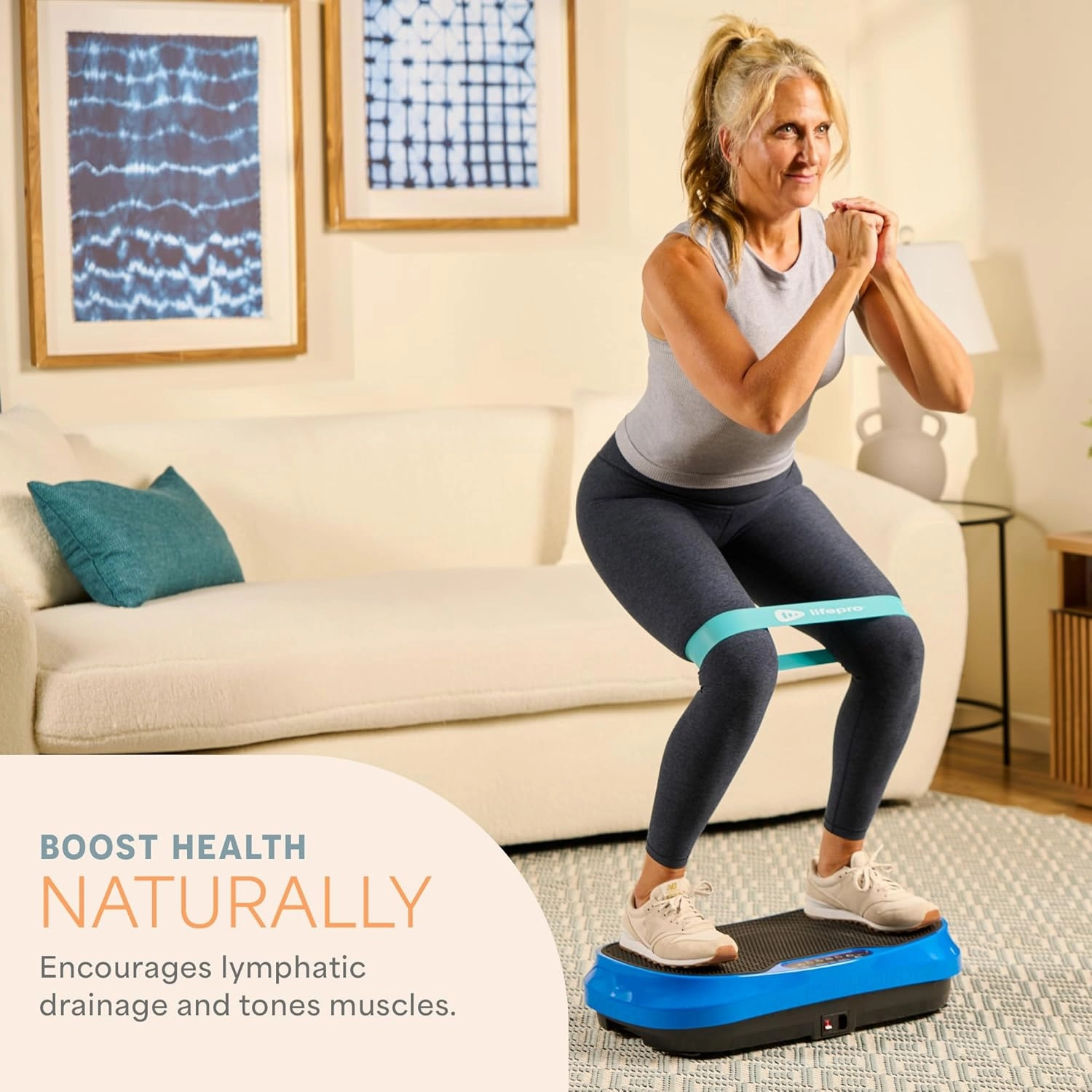 LifePro Waver Mini Vibration Plate Exercise Machine – Portable Full Body Vibration Platform for Home & Travel Workouts, Weight Loss, Toning & Wellness, with 2 Loop Bands & 4 Resistance Bands