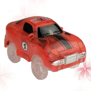 Light-up Car Track Toy Set with Tracks Car Toys for Boys Party Decorations 2 Multicolored Headlights