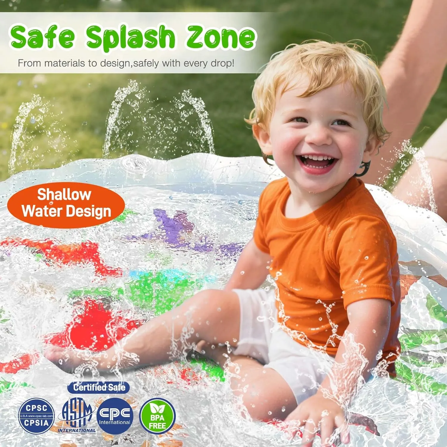 Light Up Splash Pad Sprinkler for Kids, 67" Splash Pads for Toddlers Outside Water Pad, Summer Outdoor Toys Sprinkler Play Mat for Babies, Children and Dogs, Day & Night Backyard Water Toys Gifts