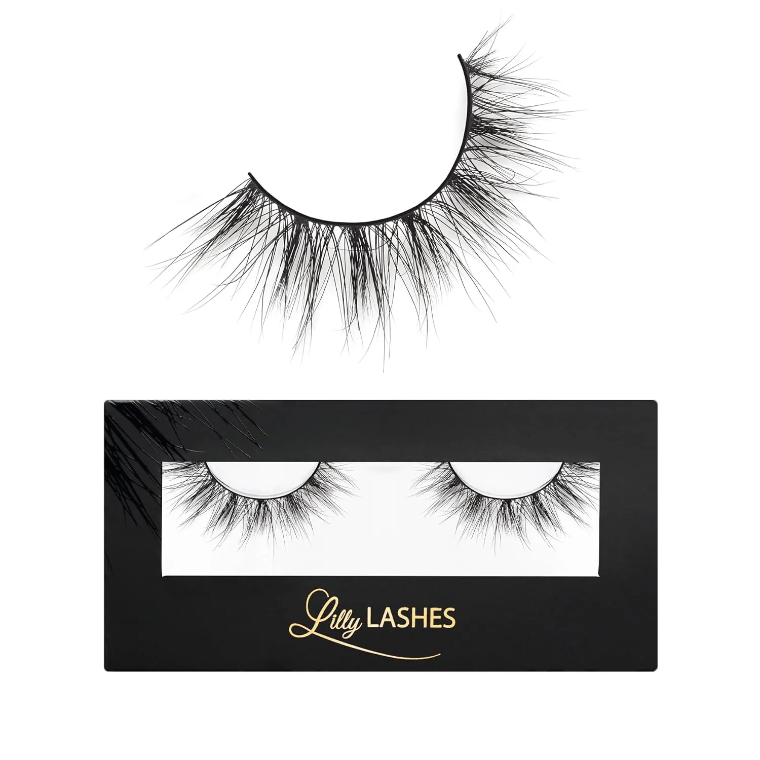 Lilly Lashes Paris 3D Mink Lashes, Mink Eyelashes, The Original Lilly Lash For Wispy & Natural Look, Reusable Eyelashes up to 25x, Fluffy Lashes, Strip Lashes, Lash Glue not Included