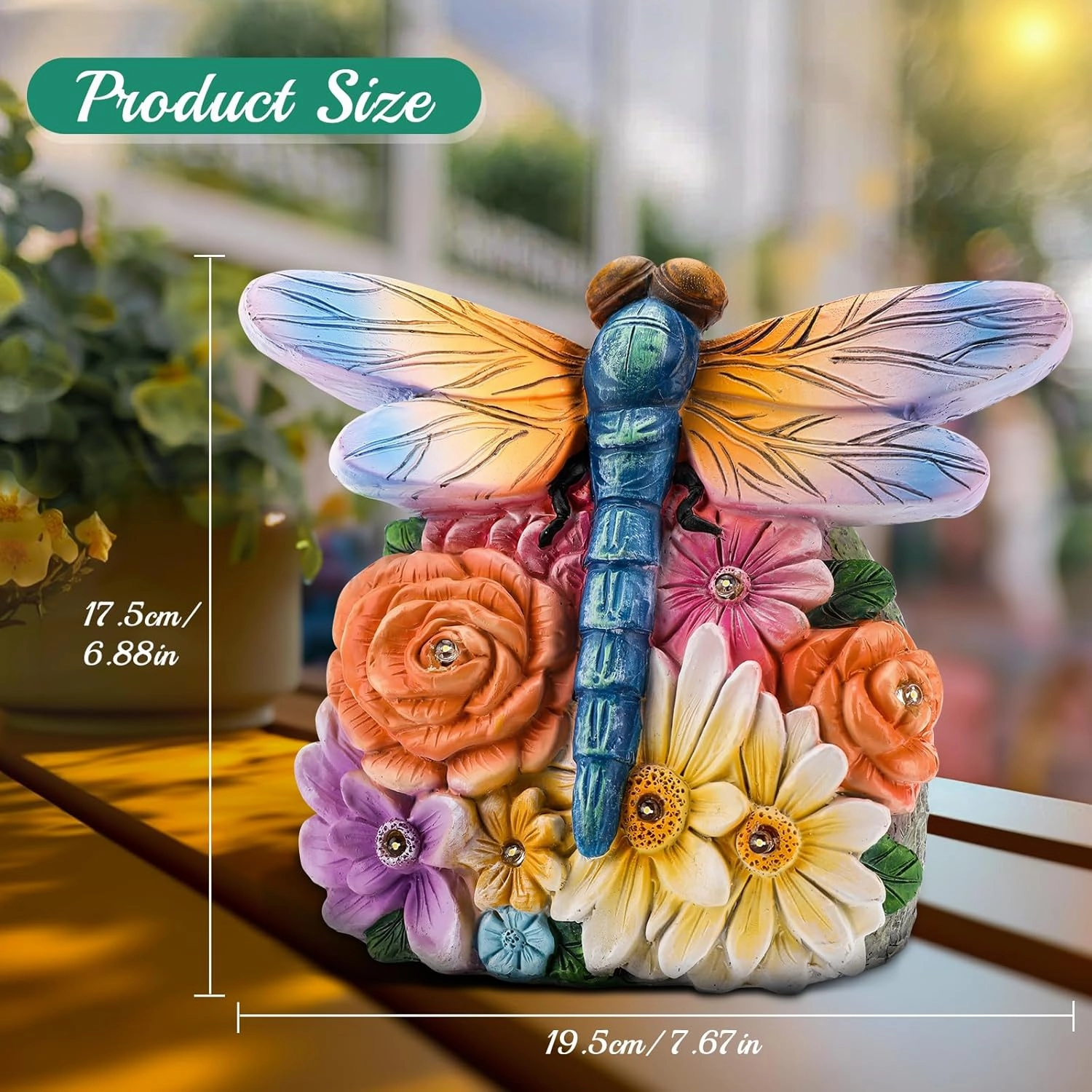 Linkax Birthday Gifts for Women Mom Grandma Sister, Solar Dragonfly Lights Garden Decor, Outdoor Solar Dragonfly Figurine for Outside Patio Yard Front Porch Home, Gardening Housewarming Gifts New Home