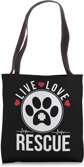 Live Love Rescue Animal Adoption Pet Tote Bag