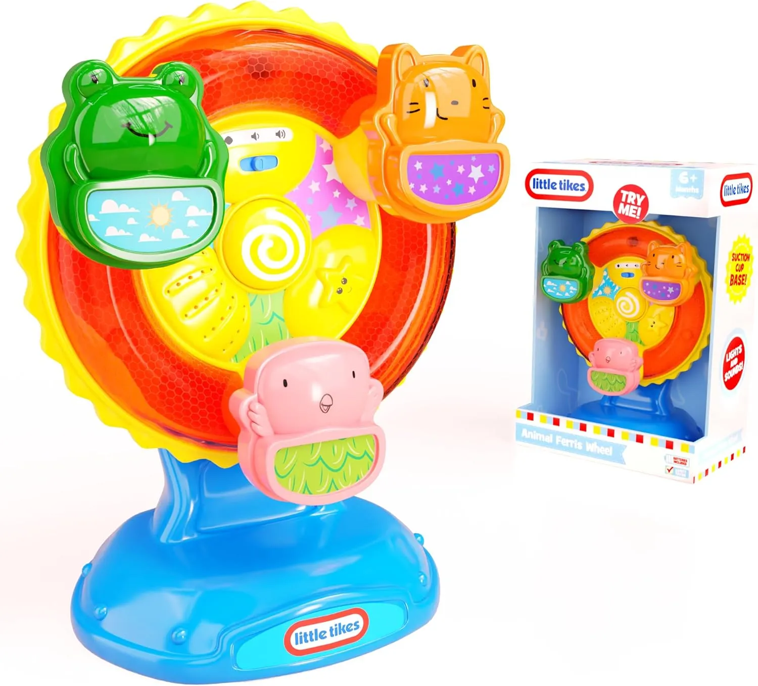 Lollipop Little Tikes Lights and Sounds Ferris Wheel Toy - Suction Cup Spinning Toy for Babies and Toddlers, High Chair Fun Time for Toddlers