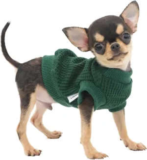 LOPHIPETS Lightweight Dog Sweaters for Puppy Small Dogs Puppy Chihuahua Yorkie Clothes-Atrovirens/XXS