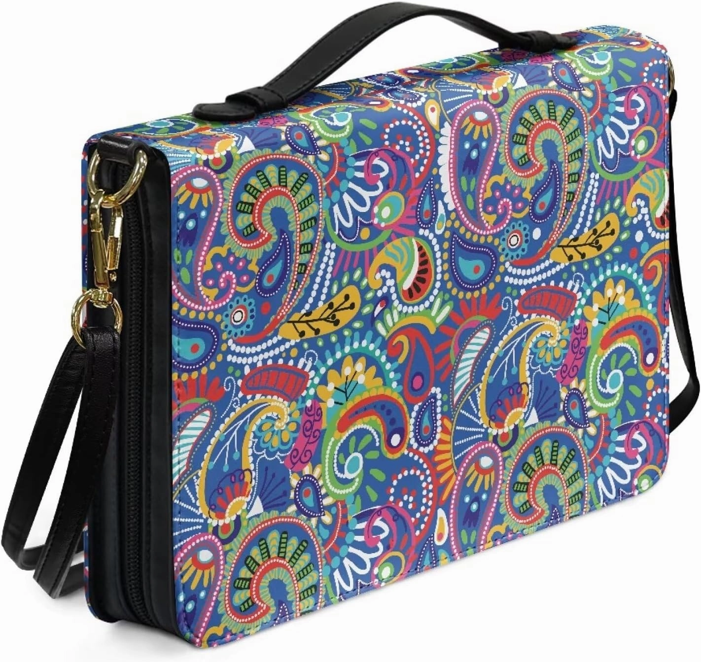 Lotusorchid Bible Cover Bag for Women, Men Bible Accessories with Handle, Bible Carrier Tote with Detachable Shoulder Strap