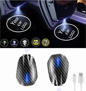 LOWEY Car Door LED Logo Projector Lights, 2Pcs Welcome Lights with 6 Pairs Logo Slides, Fit for All Cars