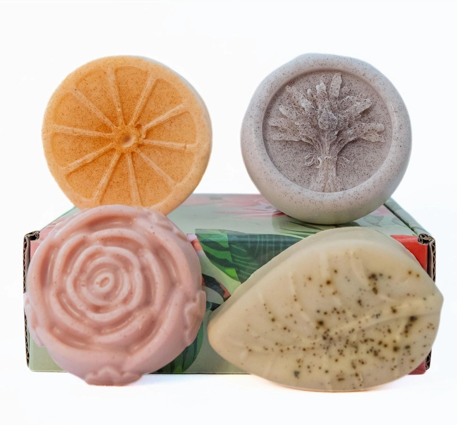 LU'HANNA Handmade All-Natural Castile Soap w/Essential Oils & Organic Clays, Rose, Lavender, Citrus, Tea Tree Eucalyptus, (Pack of 4, 3.5 oz each)