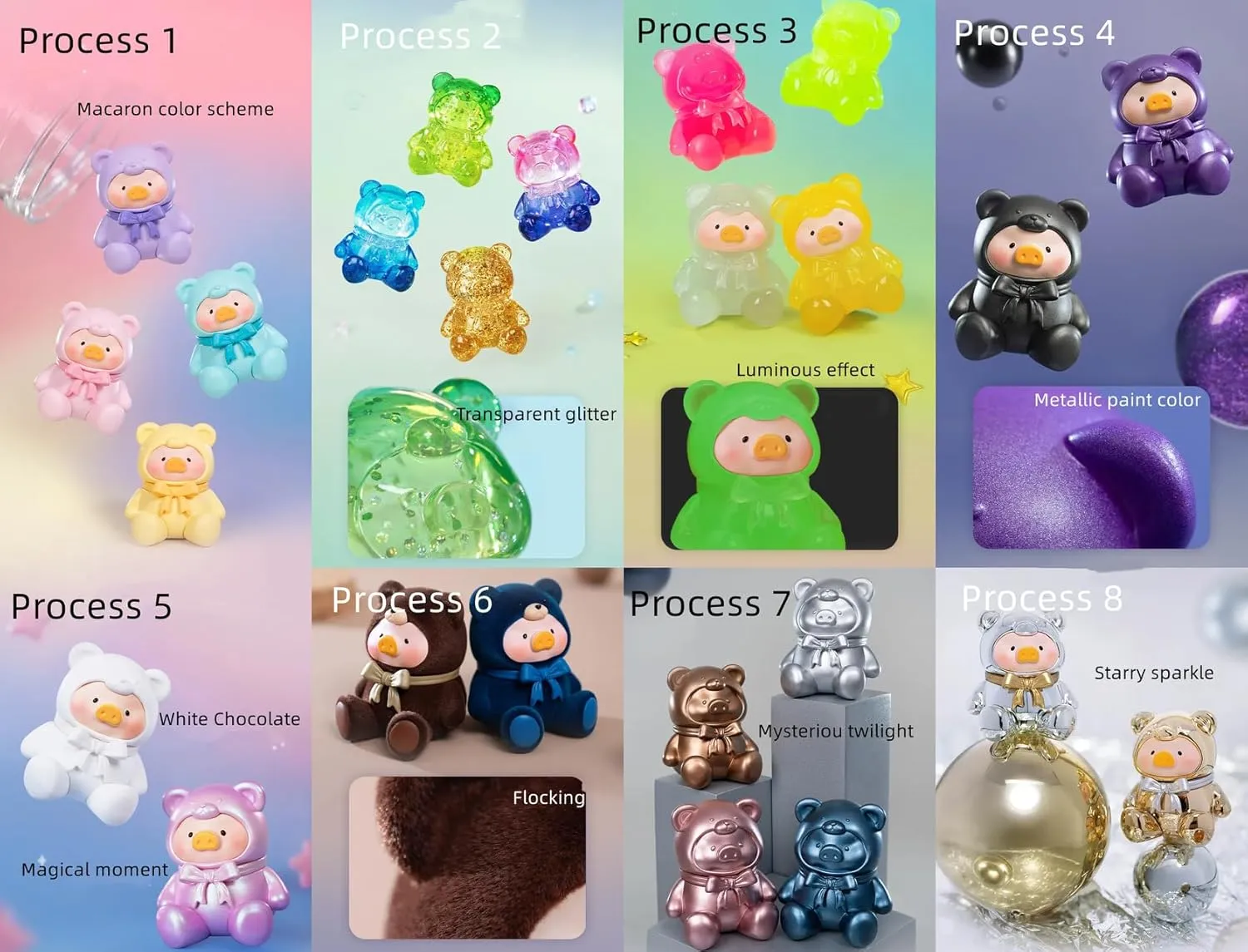 Lulu The Piggy Bear Mini Bean Blind Box Figures 3bags(3figures) Collection Blind Bags Cute Birthday Gifts