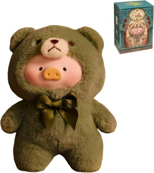 Lulu The Piggy Pig Vintage Bear Plush Blind Box Figures 1PC Adorable Collectible Pendant for Bags & Keys, Modern Home Decoration
