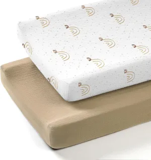 lulumoon Muslin Changing Pad Covers: Baby Cotton Changing Table Covers - Soft Changing Pad Sheets for Boys Girls