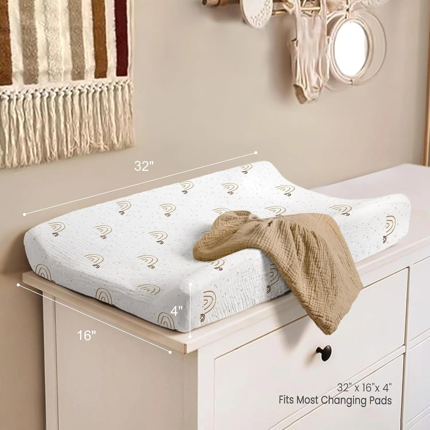 lulumoon Muslin Changing Pad Covers: Baby Cotton Changing Table Covers - Soft Changing Pad Sheets for Boys Girls