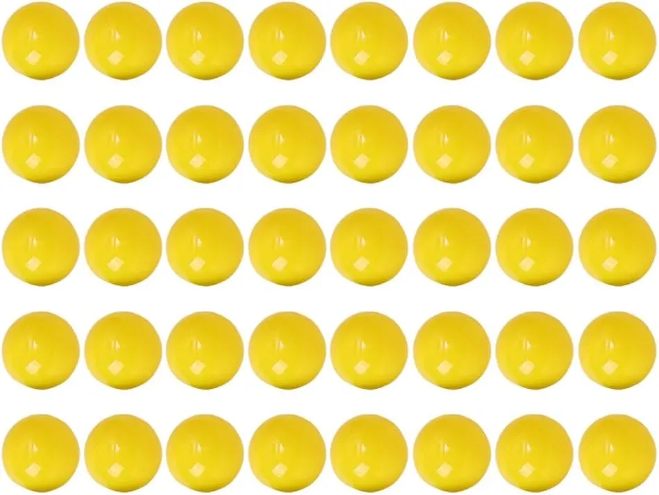 LUOZZY 50 Pcs Mini Lottery Ball Plastic Raffle Drawing Balls Hollow Bingo Balls Props for Entertainment Game Advertising Supplies - Yellow, 3CM