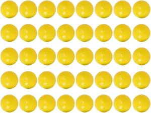 LUOZZY 50 Pcs Mini Lottery Ball Plastic Raffle Drawing Balls Hollow Bingo Balls Props for Entertainment Game Advertising Supplies - Yellow, 3CM