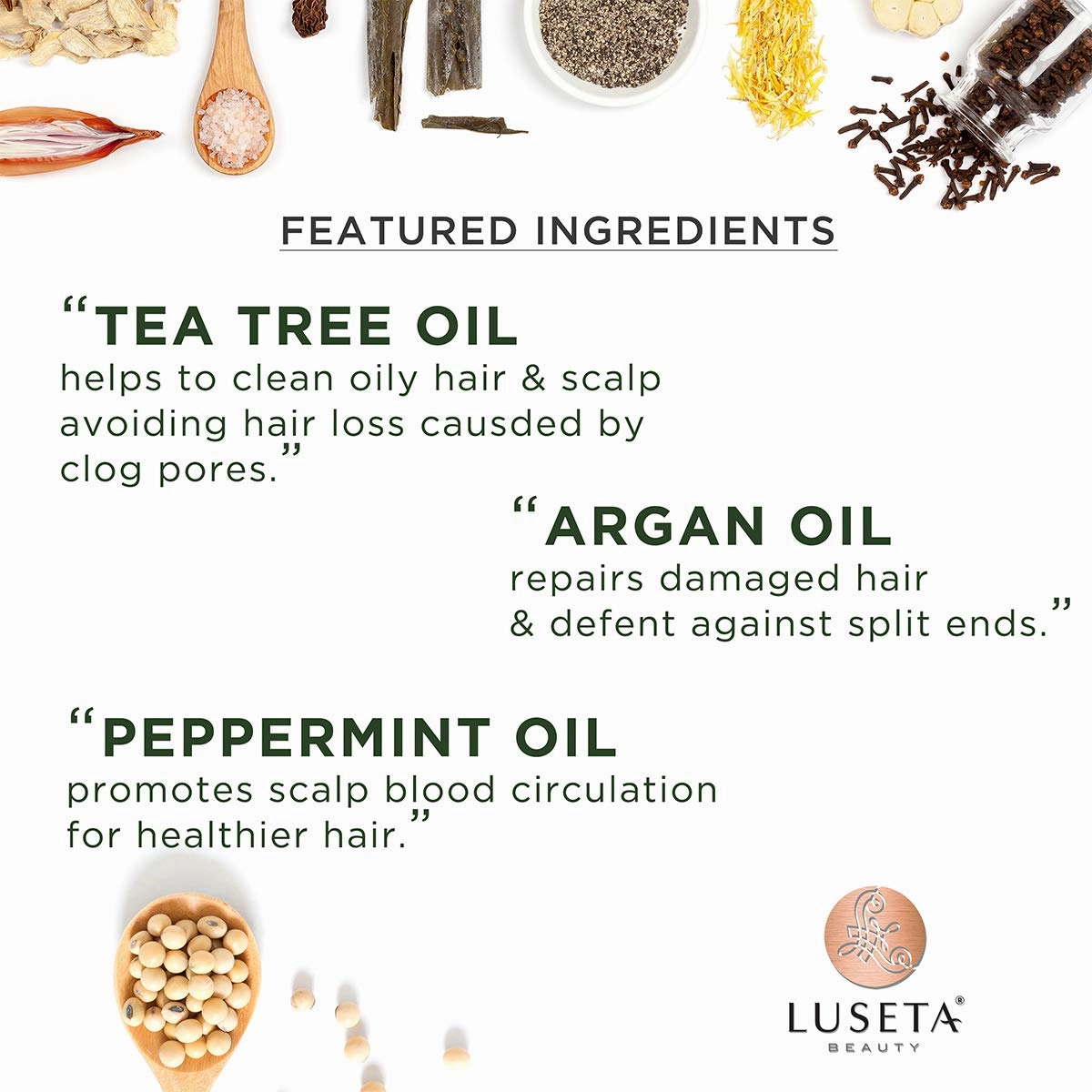 Luseta Tea Tree Oil Shampoo 33.8oz- Natural Anti Dandruff Treatment for Dry and Damaged Hair, Sulfate Free & Safe for Color Treated Hair
