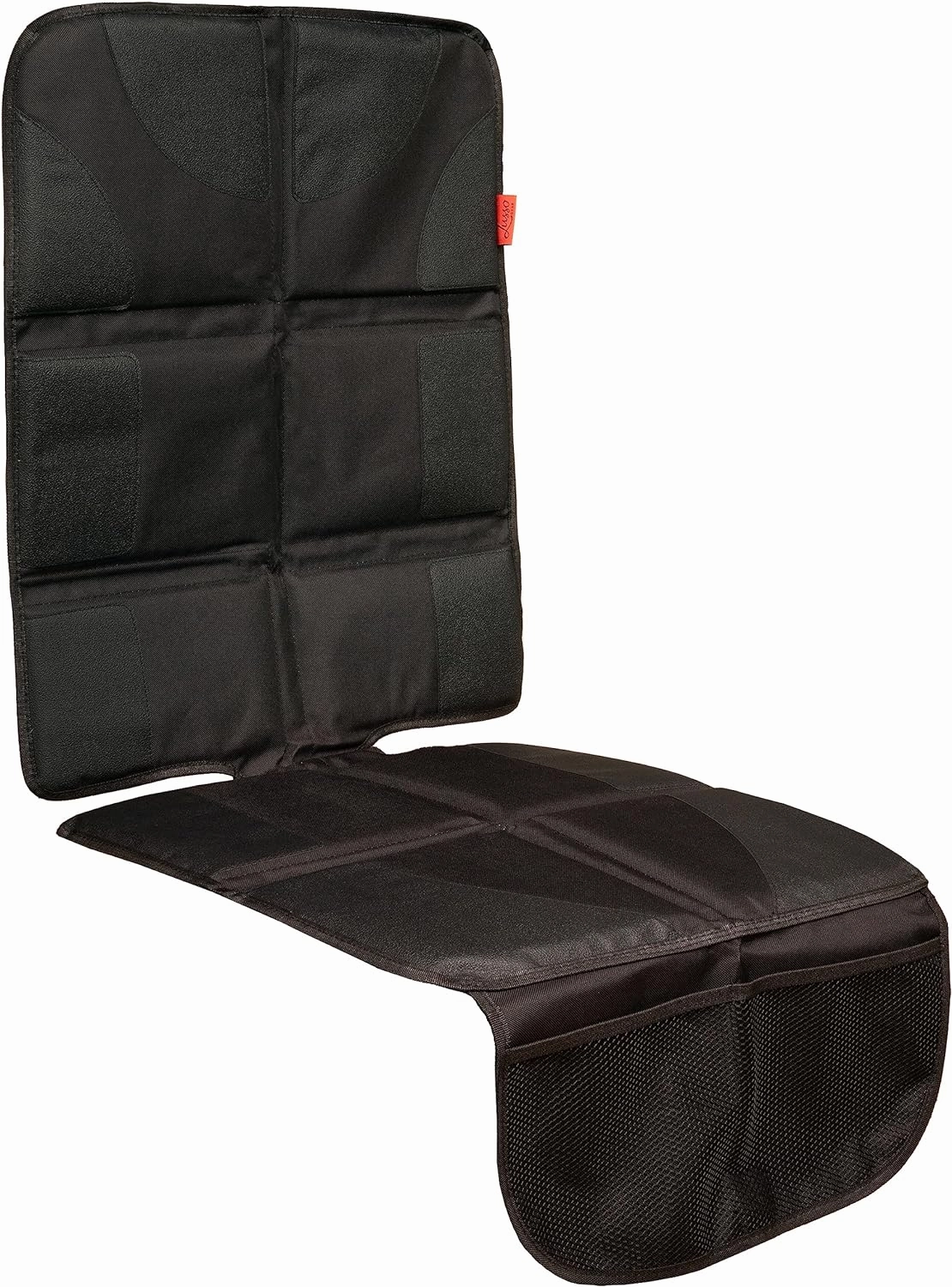 Lusso Gear Car Seat Protector for Baby Car Seat - Thick Padding - Seat Protector Under Baby Car Seat with 2 Mesh Storage Pockets - Black Waterproof Baby Car Seat Protector - Non-Slip Padded Backing