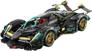M Menbis Narwhals 1903 Piece Building Block Kit - 1:10 Scale MOC Photon Battleship Sports Car Building Model ，Compatible with 8mm Wide Bricks,Remote Control Set Included.