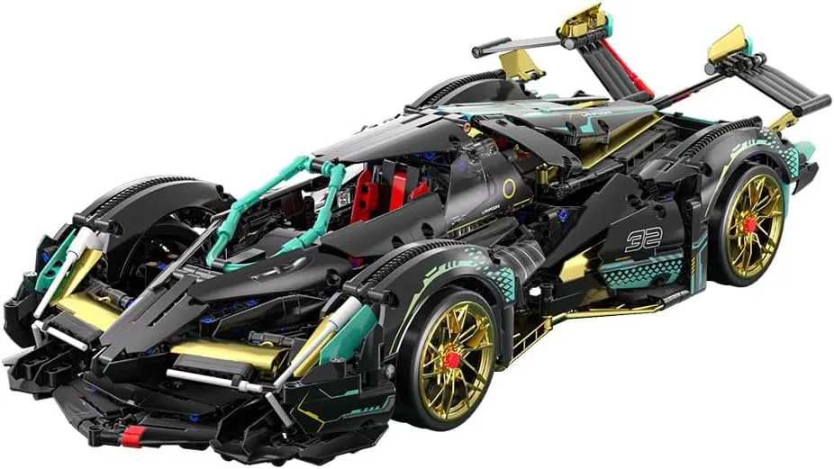 M Menbis Narwhals 1903 Piece Building Block Kit - 1:10 Scale MOC Photon Battleship Sports Car Building Model ，Compatible with 8mm Wide Bricks,Remote Control Set Included.
