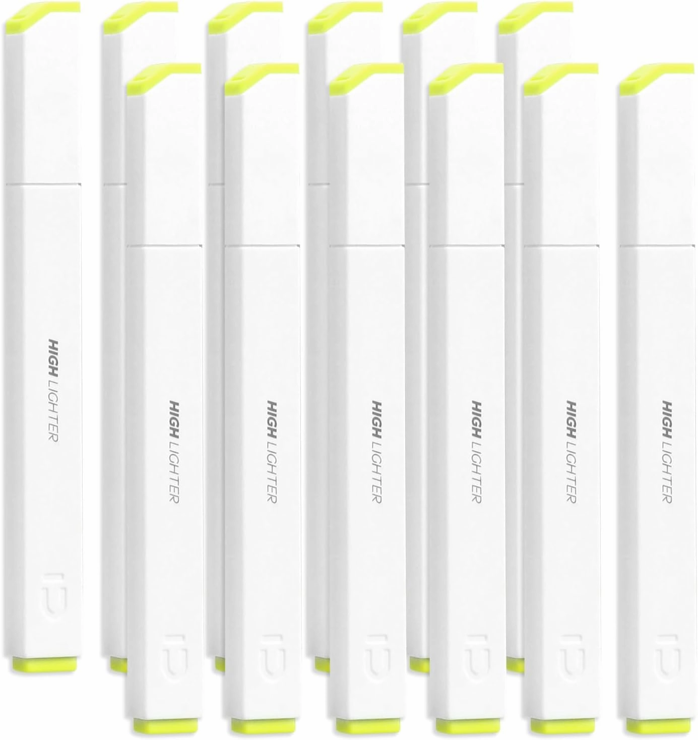 M&G Yellow Highlighter, 12 Pack High Lighters Highlighters No Bleeds Highliters Pens Neon Soft Highlighters Bulk Clear View Bright Tip Marker for Books Home Office, Square