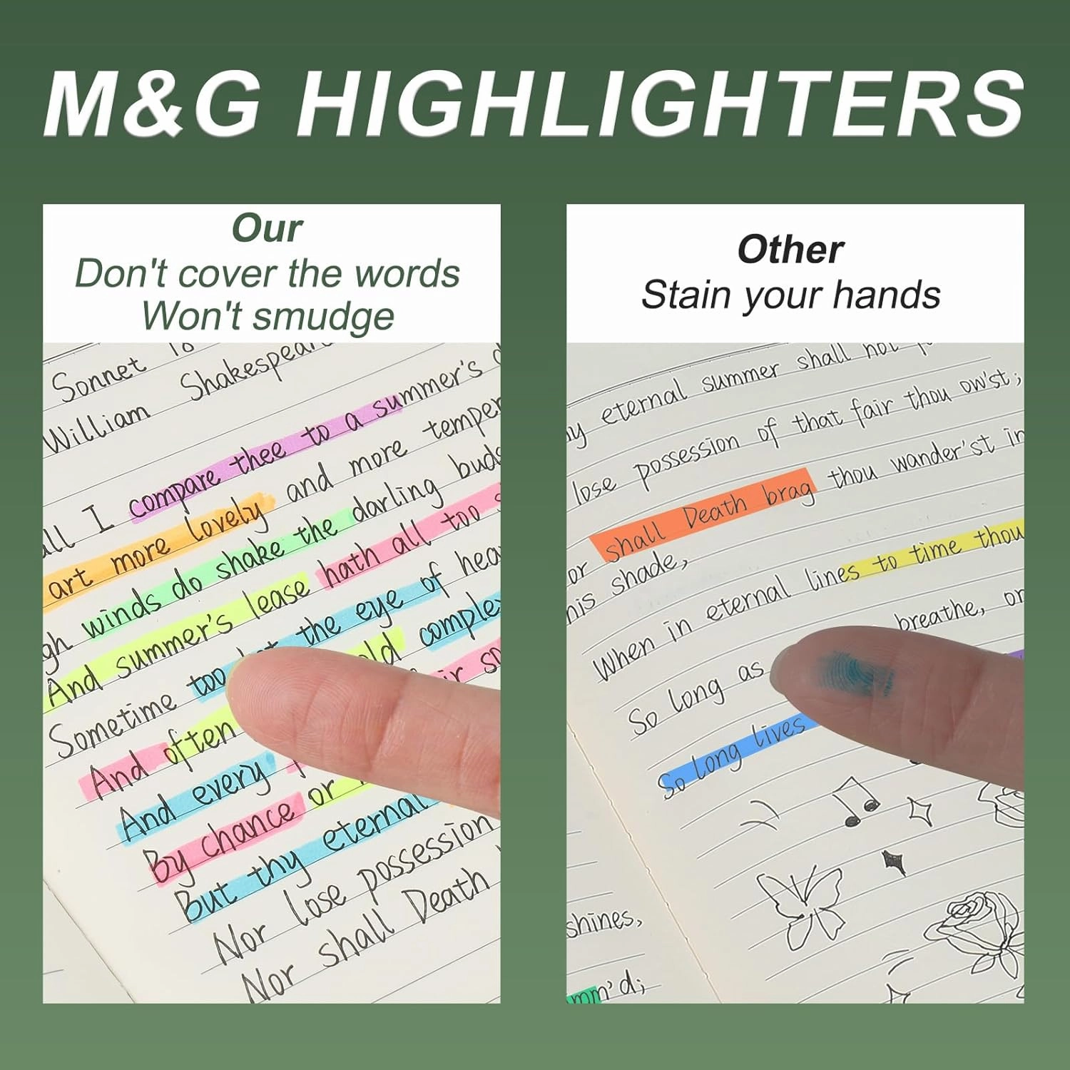 M&G Yellow Highlighter, 12 Pack High Lighters Highlighters No Bleeds Highliters Pens Neon Soft Highlighters Bulk Clear View Bright Tip Marker for Books Home Office, Square