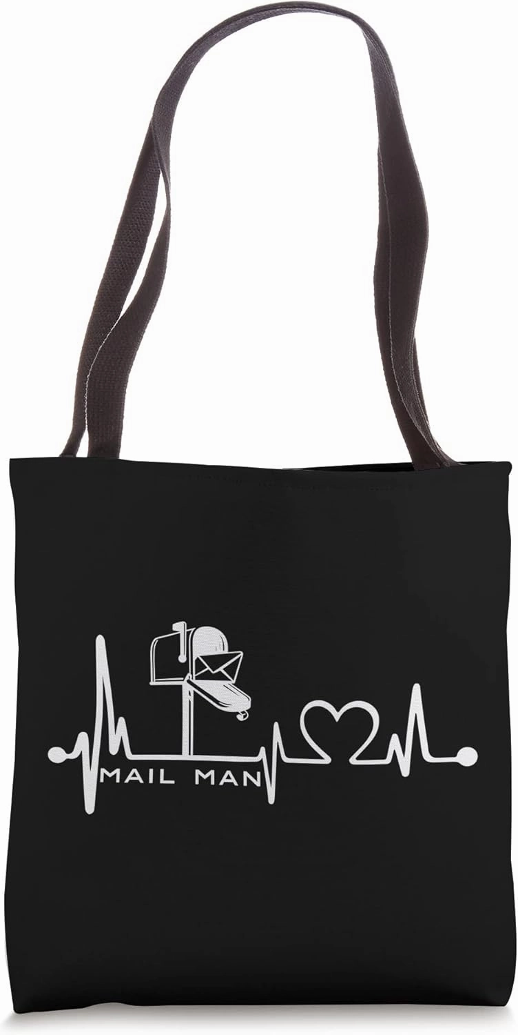 Mail Carrier Retro Vintage Postal Worker heartbeat line Tote Bag
