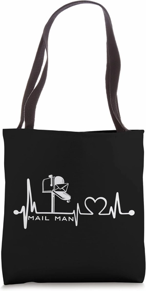 Mail Carrier Retro Vintage Postal Worker heartbeat line Tote Bag