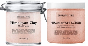 Majestic Pure Himalayan Mud Mask (10 oz) and Himalayan Scrub (10 oz) Bundle