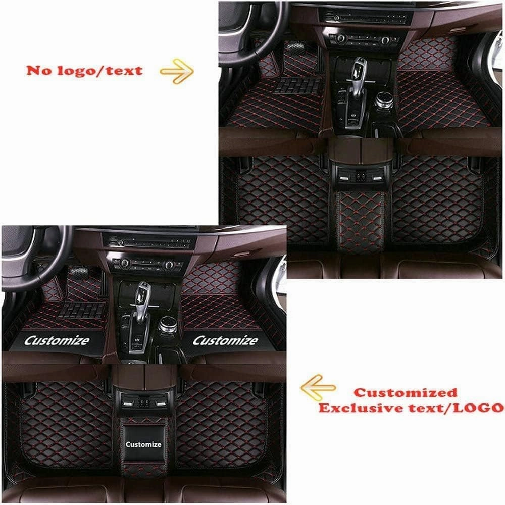 Making Car Floor Mats Protection Pads Compatible for Scion tC,iA,C-HR,FR-S Car Full Coverage All Weather Pads Protection Non-Slip Leather Floor Liners (Beige Black Beige)