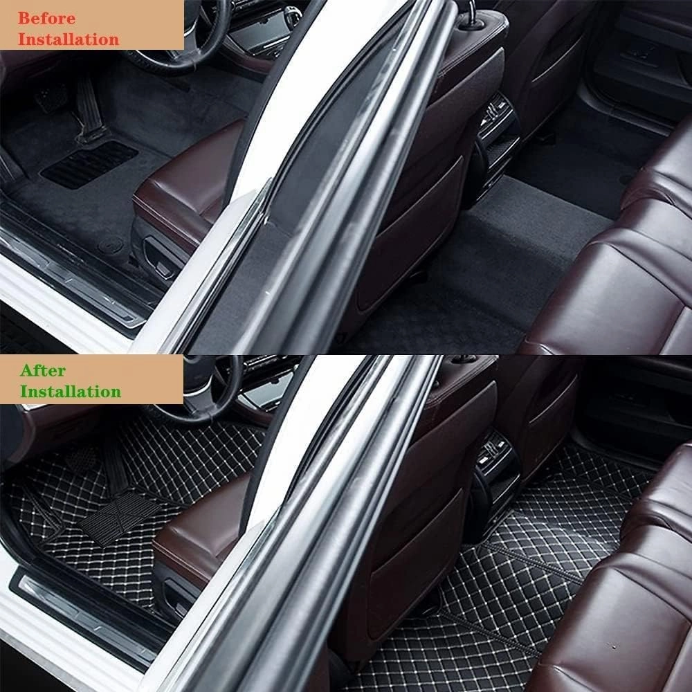 Making Car Floor Mats Protection Pads Compatible for Scion tC,iA,C-HR,FR-S Car Full Coverage All Weather Pads Protection Non-Slip Leather Floor Liners (Beige Light Brown)