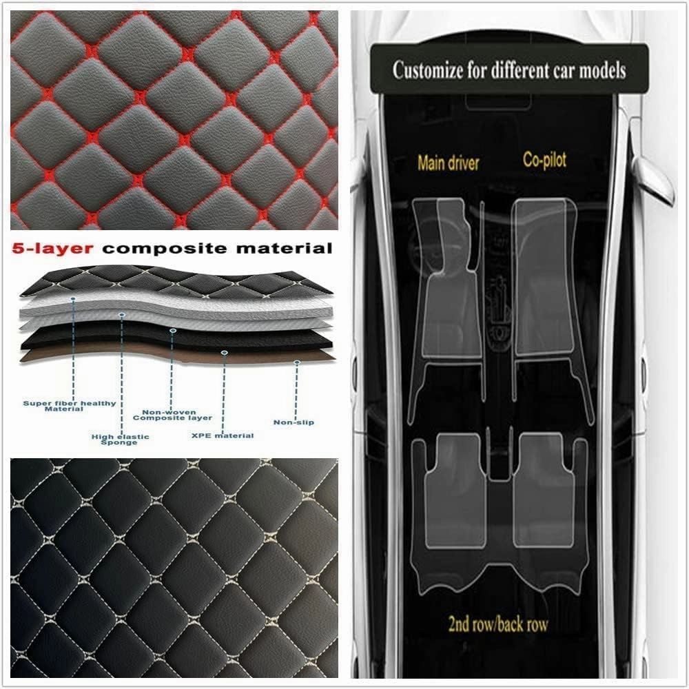 Making Car Floor Mats Protection Pads Compatible for Scion tC,iA,C-HR,FR-S Car Full Coverage All Weather Pads Protection Non-Slip Leather Floor Liners (Black)