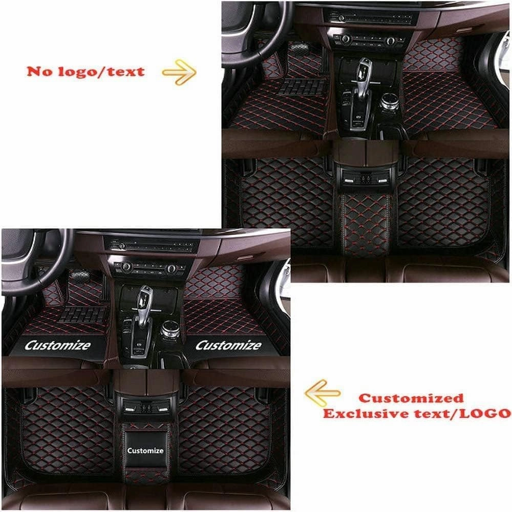 Making Car Floor Mats Protection Pads Compatible for Scion tC,iA,C-HR,FR-S Car Full Coverage All Weather Pads Protection Non-Slip Leather Floor Liners (Dark brown stripe)