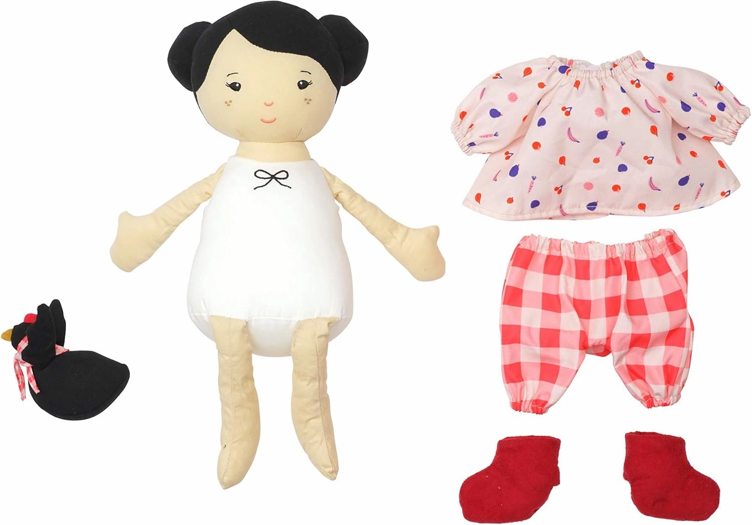 Manhattan Toy Playdate Friends Nico Machine Washable and Dryer Safe 14 Inch Doll with Mini Rooster Stuffed Animal