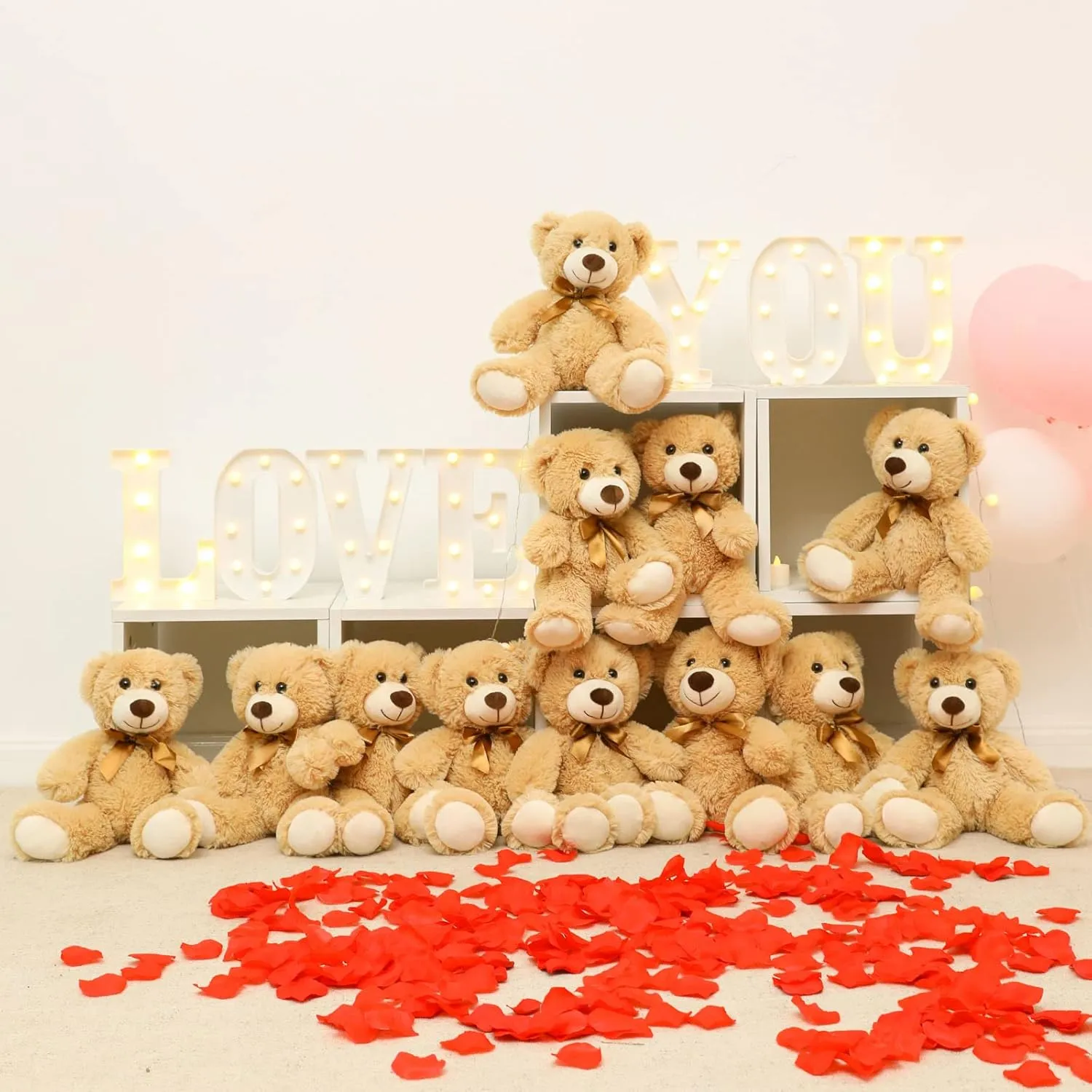 MaoGoLan 12 Pack Teddy Bears in Bulk 14 inch Stuffed Animals Set for Kids Small Stuffed Bears Bulk Teddy Bear for Wholesale, Baby Shower Decorations Christmas (Machine Washable)