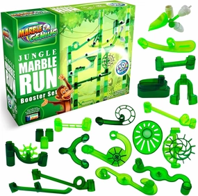Marble Genius Marble Run Booster Set - 30 Pieces Total (10 Action Pieces Included), Construction Building Blocks Toys for Ages 3 and Above, with Instruction App Access, Add-On Set, Jungle