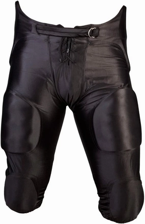 Martin Sports Youth Football Dazzle Game Pants with Pads, Integrated 7-Piece Pad Set, Black (3X-Large)