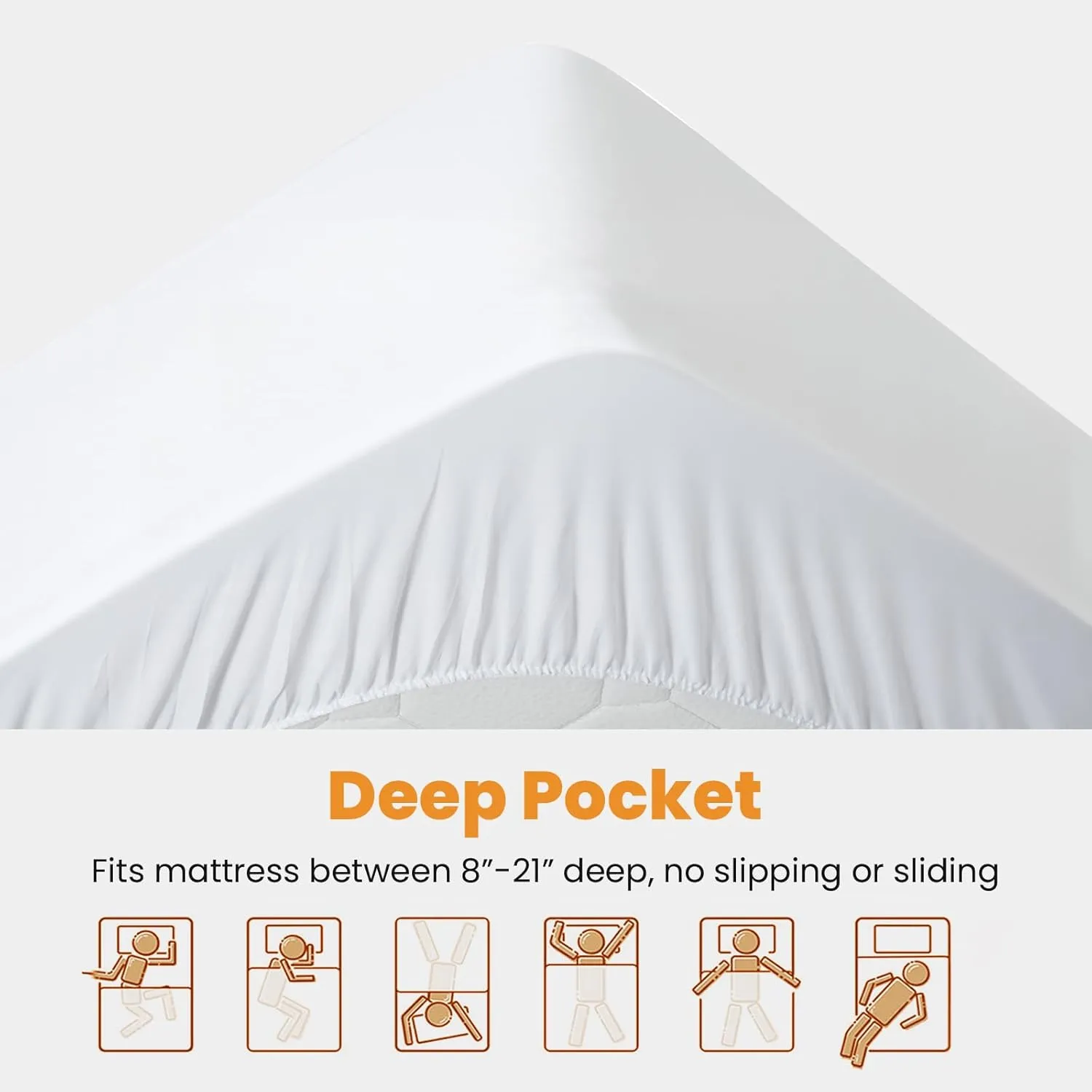 MATBEBY Queen Size Mattress Pad - Cooling Breathable Mattress Topper, Quilted Fitted Mattress Protector, Pillow Top Mattress Cover with 8-21" Deep Pocket, Soft, Machine Washable, White, 60x80 Inches