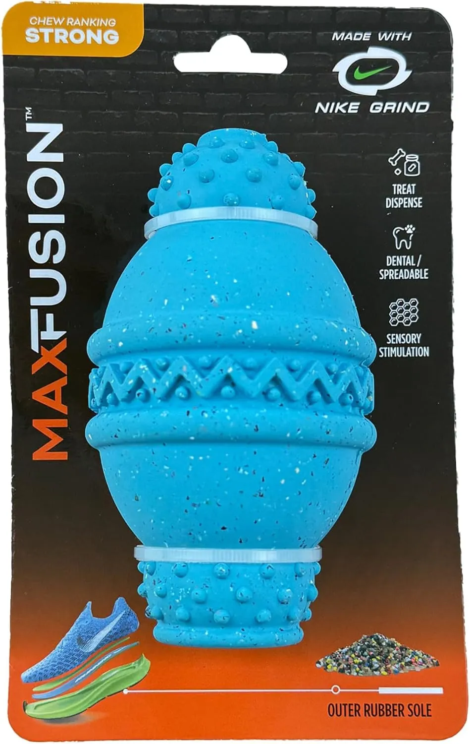 Max Fusion with Nike Grind, Arlee Cannon Treat Dispensing Dog Toy, Durable Dog Treat Toy, L