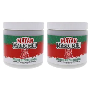 Mayan Magic Mud Powerful Deep Pore Cleansing Calcium Bentonite Clay - Natural Face Mask Peel For Men And Women - USA Made Full Facial Skin Care - Spa Level Beauty Products That Cleanse Skin - 2 Pc