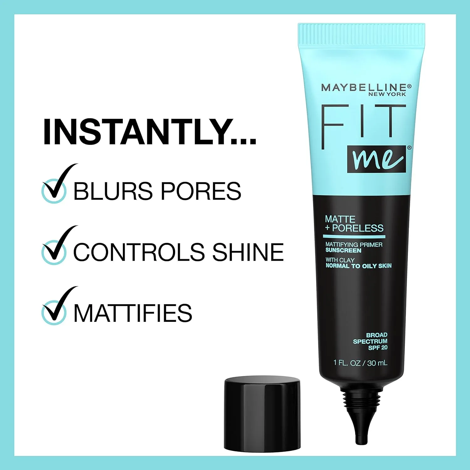 Maybelline Fit Me Matte   Poreless Liquid Foundation   Fit Me Mattifying Primer Makeup Bundle, Includes 1 Foundation in Porcelain and 1 Primer