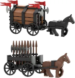 Medieval Carriage Building Blocks,Ancient Military Weapons Chariot Building Bricks,Medieval Castle Building Set,MOC Medieval Castle Accessories Building Blocks Suitable for The Leading Brand