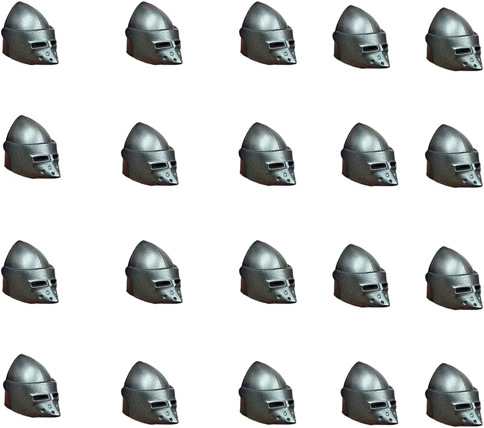 Medieval Knight Helmet Building Blocks Accessories, Military Soldier Weapons Accessories Pack Kits for Background Decor, Suitable for Minifigs, Fathers Day, Birthday Gift (20pcs)