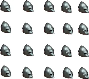 Medieval Knight Helmet Building Blocks Accessories, Military Soldier Weapons Accessories Pack Kits for Background Decor, Suitable for Minifigs, Fathers Day, Birthday Gift (20pcs)