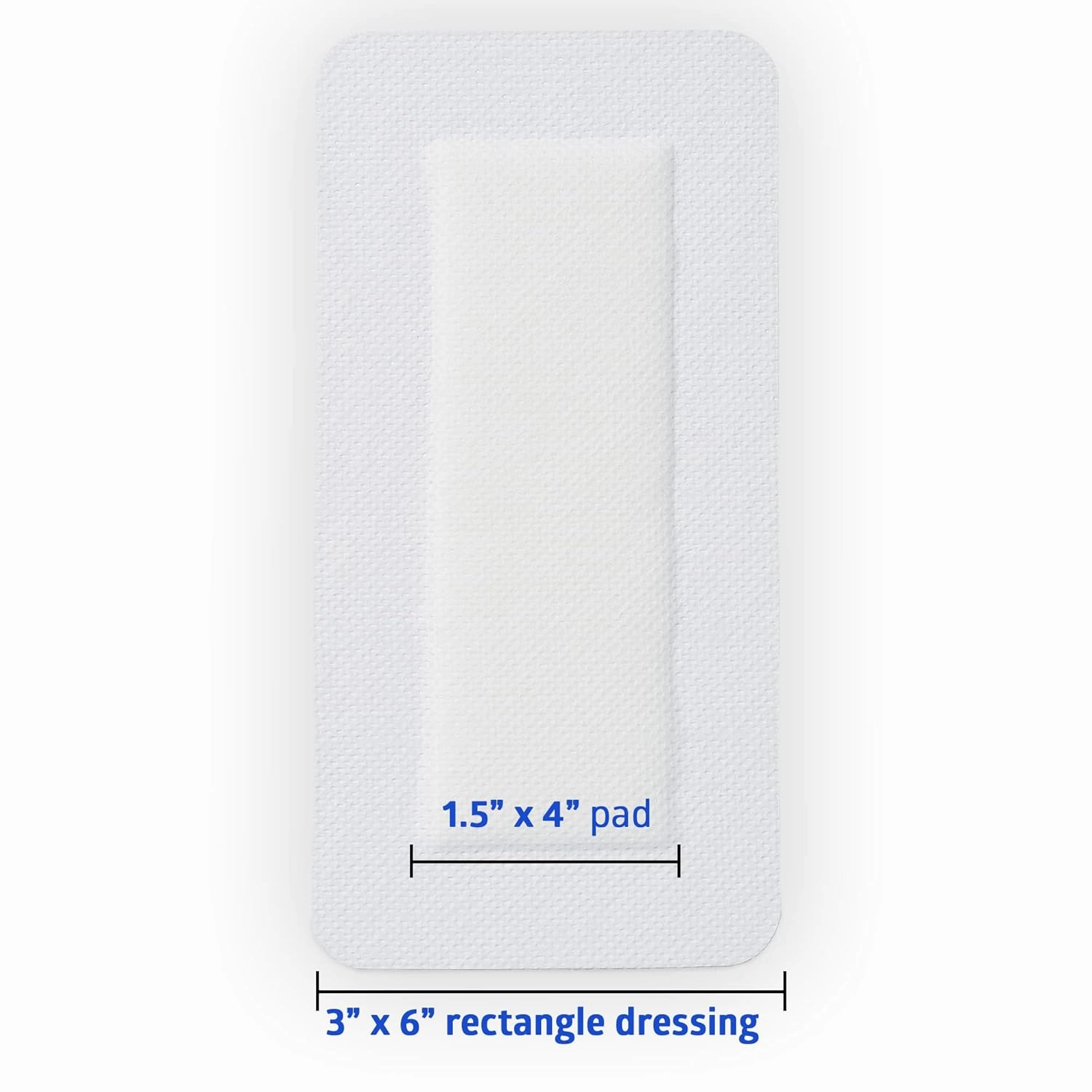 Medline Sterile Bordered Gauze, 3" x 6" with 1.5" x 4" Pad (Pack of 15)