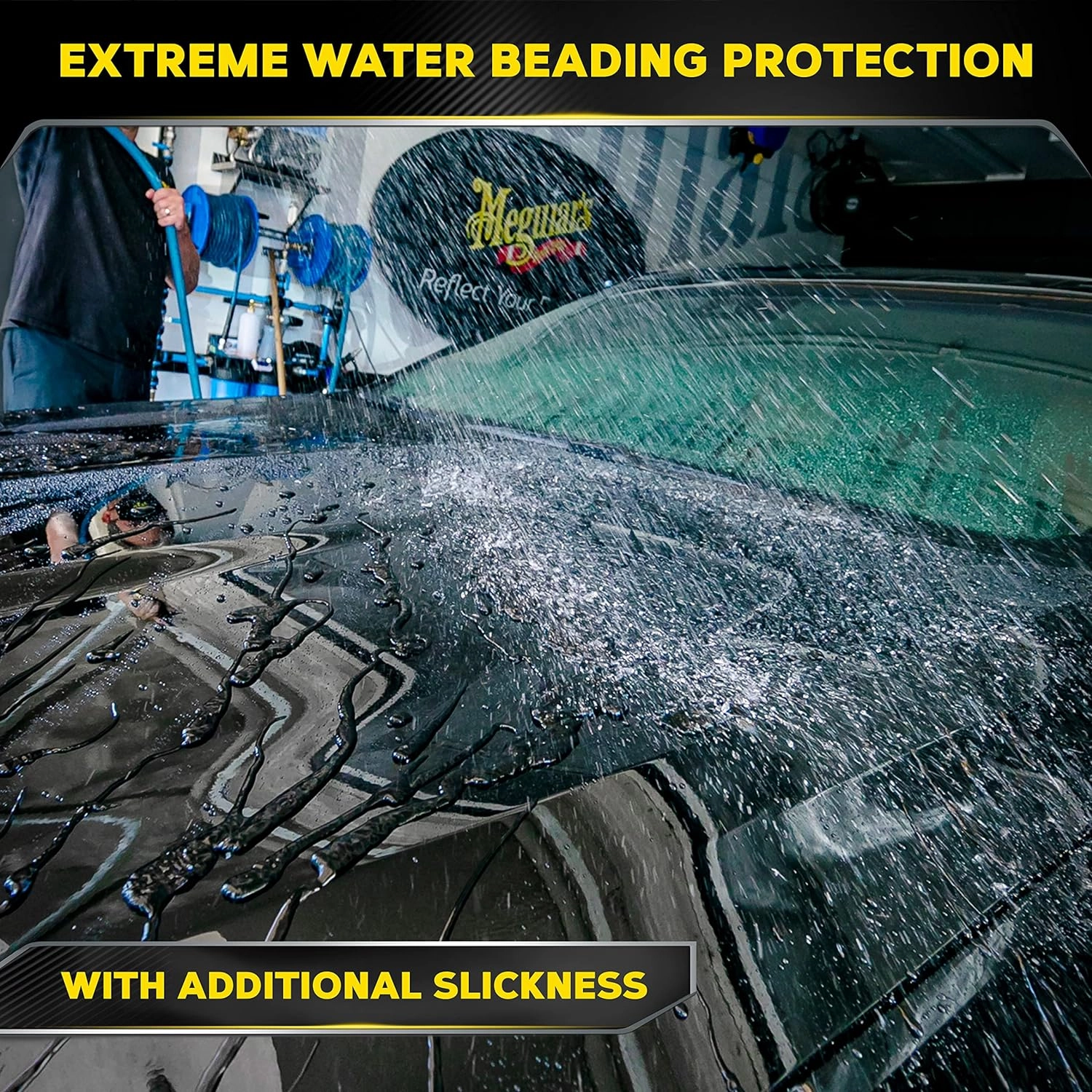 Meguiar's Hybrid Ceramic Liquid Wax, Shield Your Paint with a Residue-Free Liquid Car Wax with Advanced SiO2 Hybrid Technology and Long-Lasting Water-Beading Protection, 16 Oz Bottle