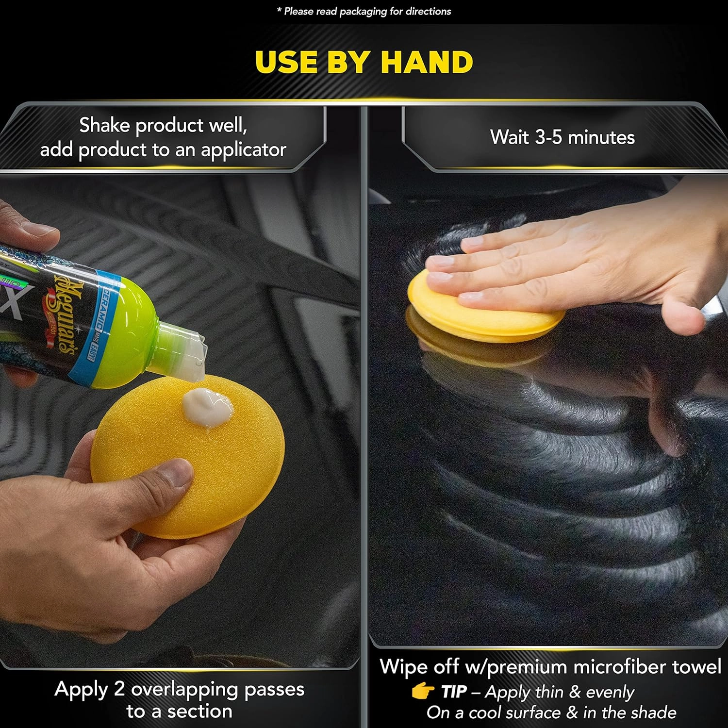 Meguiar's Hybrid Ceramic Liquid Wax, Shield Your Paint with a Residue-Free Liquid Car Wax with Advanced SiO2 Hybrid Technology and Long-Lasting Water-Beading Protection, 16 Oz Bottle