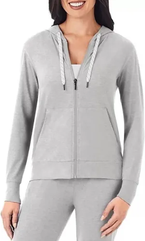 Member's Mark Women's Favorite Soft Full Zip Hooded Jacket (US, Alpha, X-Large, Regular, Regular, Light Grey Heather)
