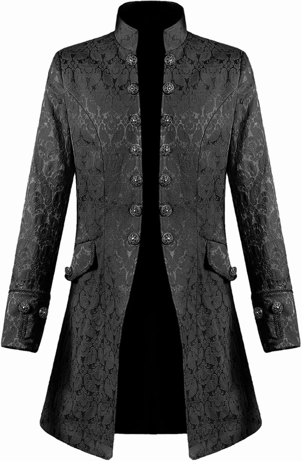 Men's Gothic Coat Renaissance Victorian Medieval Standing Collar Court Clothing Standing Collar Retro Slim Jackets