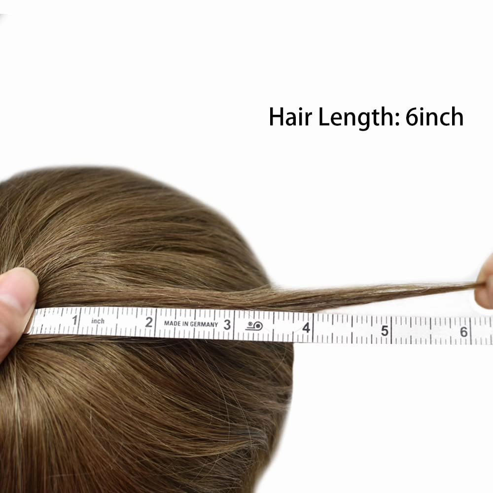 Mens Toupee Hair Piece For Men Human Hair Replacement System French Lace Male Hair Prosthesis Toupee For Men Hairpieces 7x9Light to medium density#1710 17# DARK ASH BLONDE 10% GREY