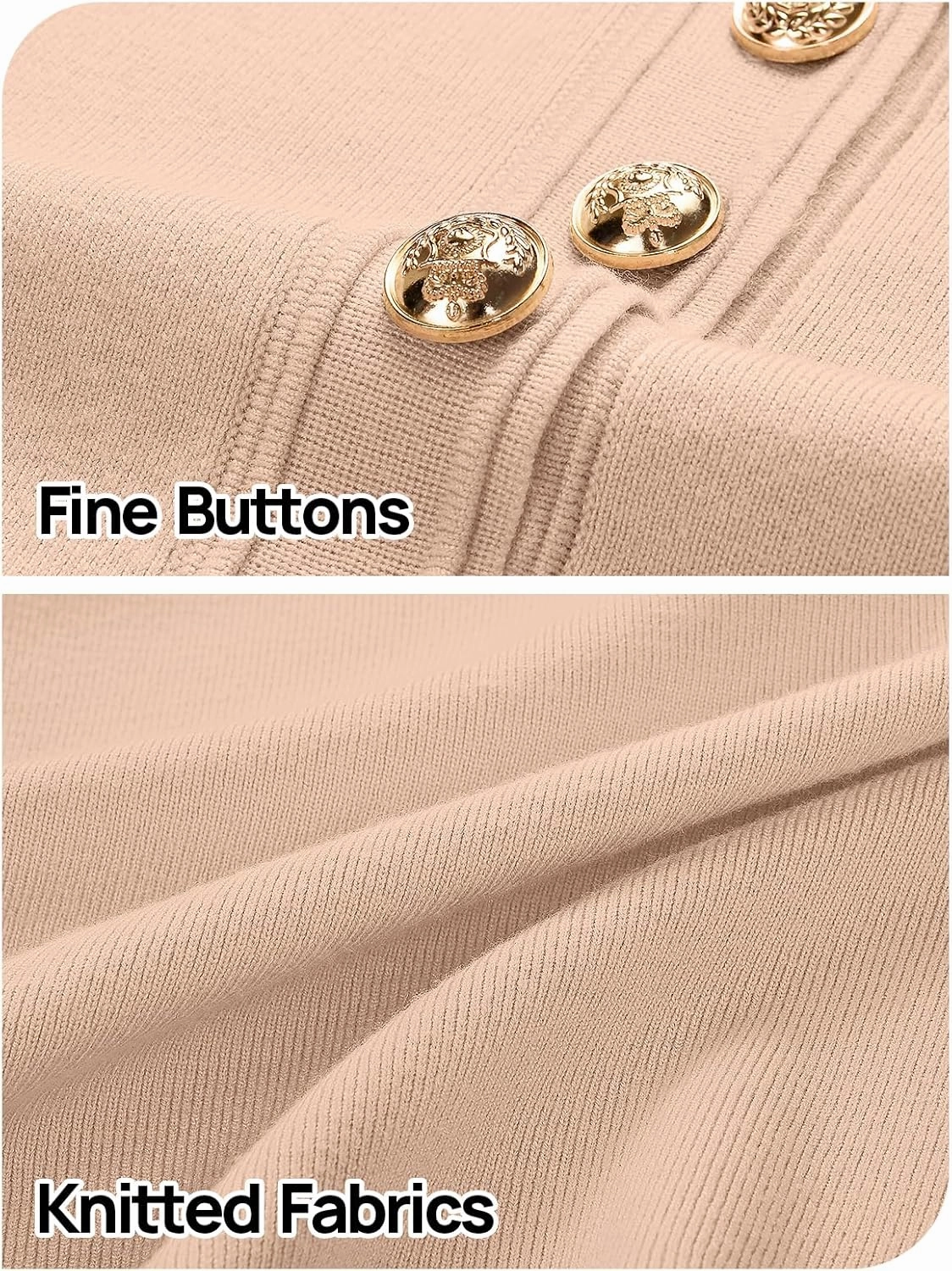 MEROKEETY Women's Knit Bodycon Sweater Dress Button Short Sleeve Crew Neck Elegant Formal Mini Dress