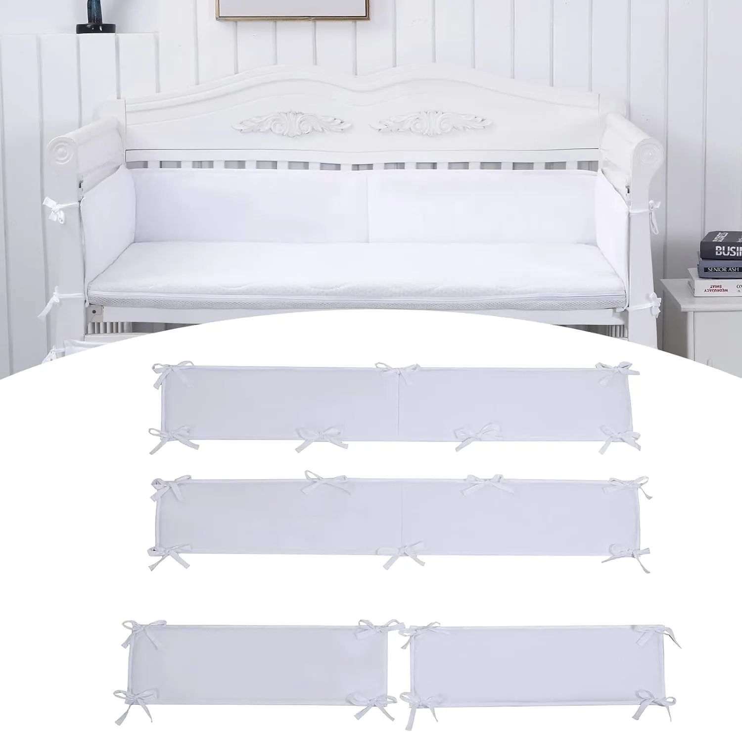 Mesh Breathable and Soft 4 in 1 Cushion, Four-Piece Thickened Anti-Collision Pad for Side